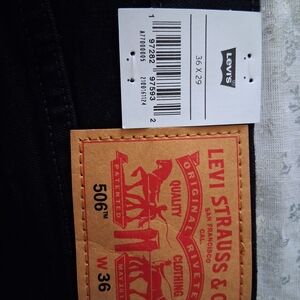 Levi's Black Jeans with Tan Leather Patch